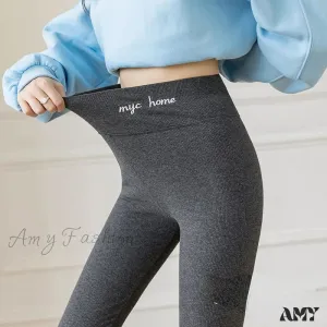 Amy Fashion - Velvet Thick High Waist Thermal Warm Leggings