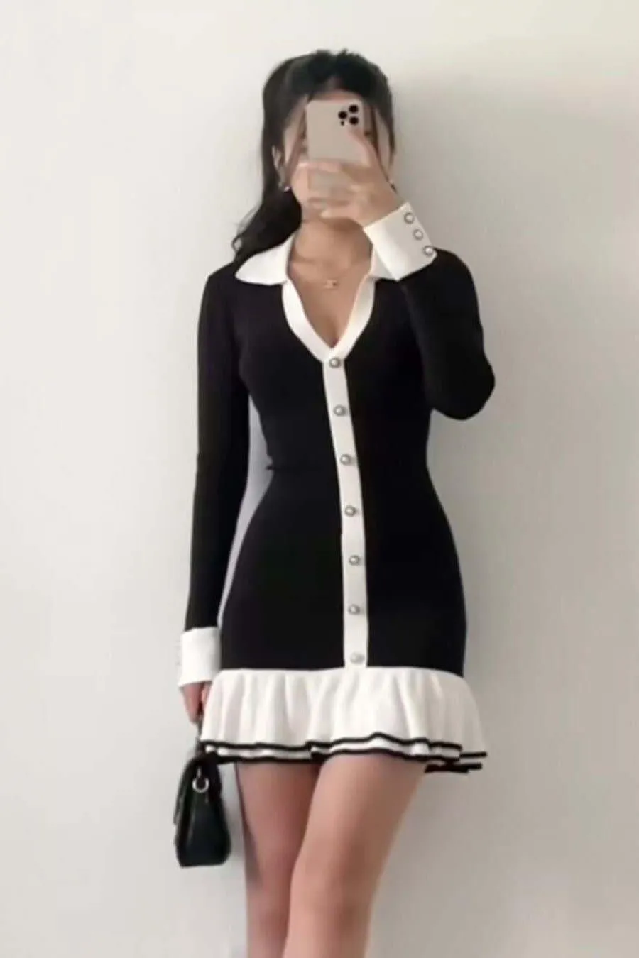 Bodycone Ruffle Knitted Dress