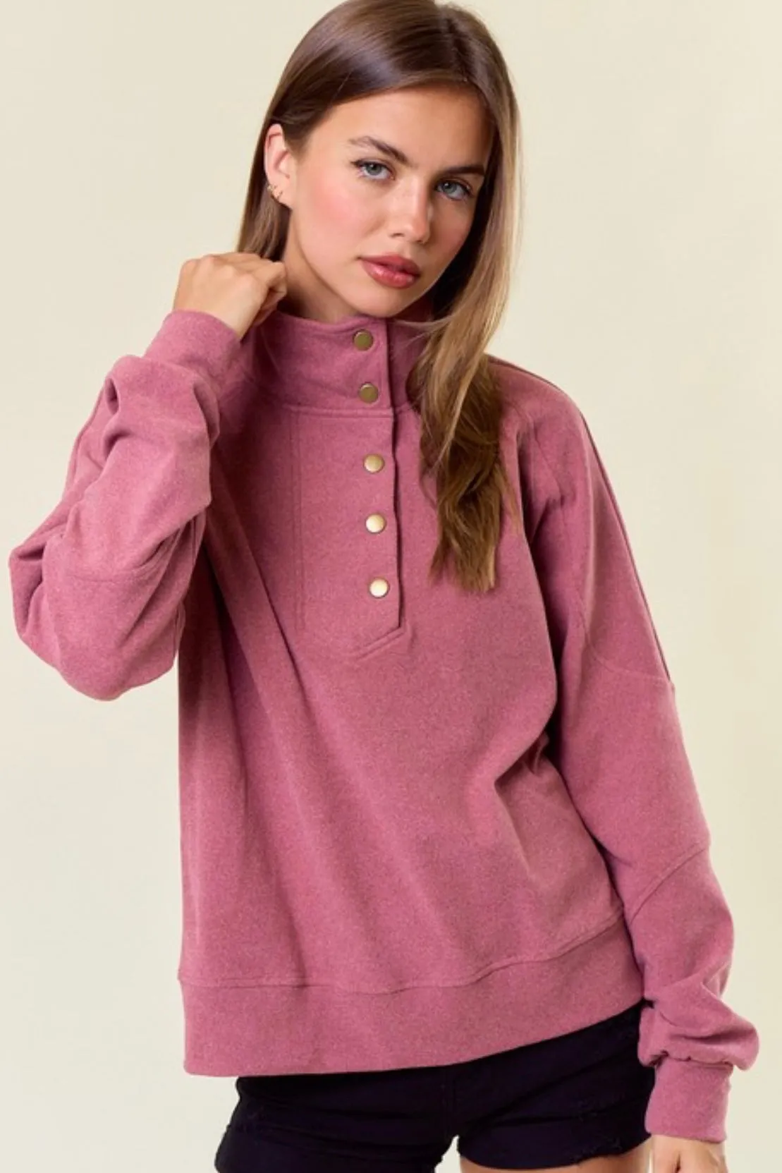 Brushed Mock Pullovers - 2 Colors!