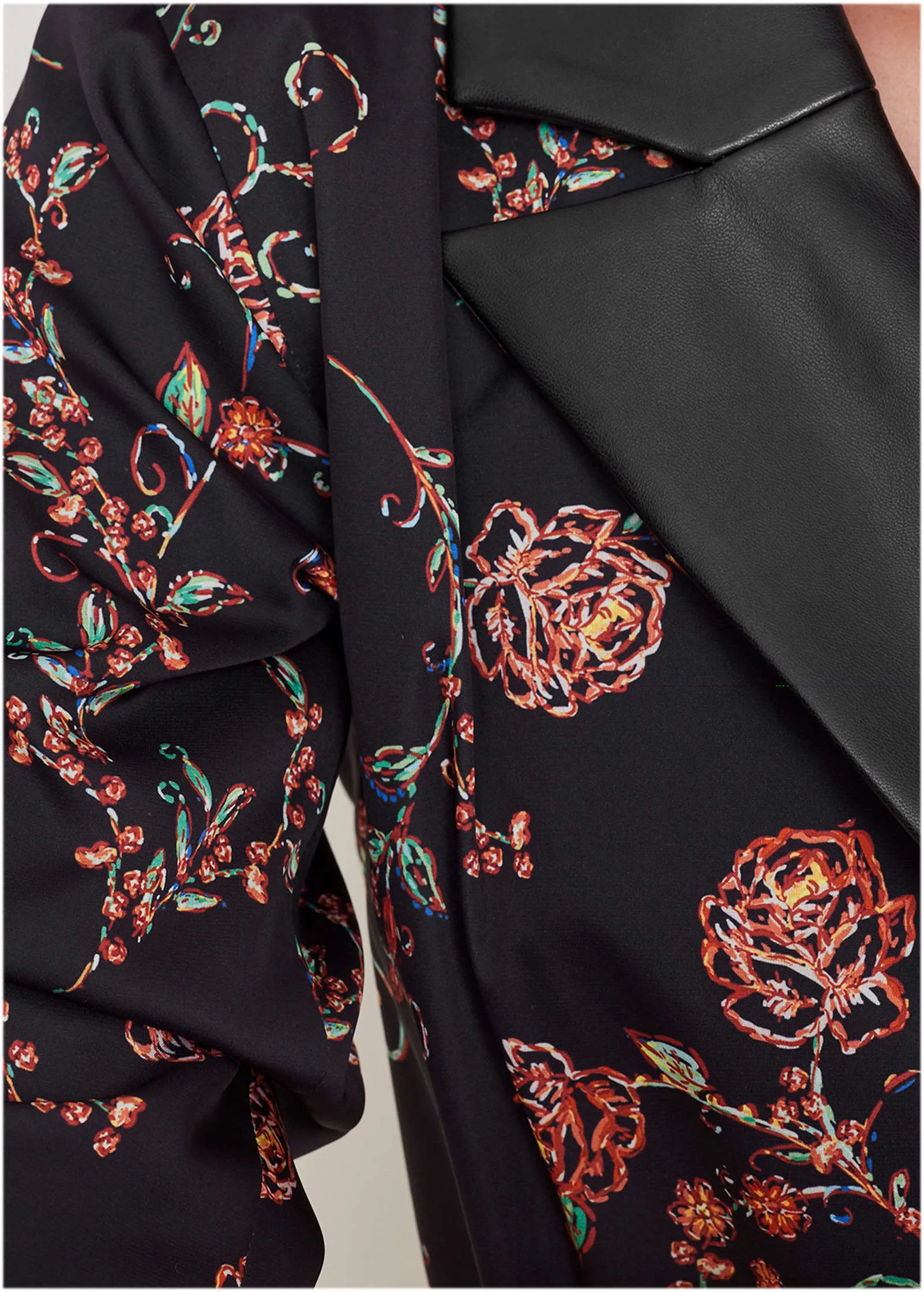 Cropped Tuxedo Blazer - Gothic Roses Velvet