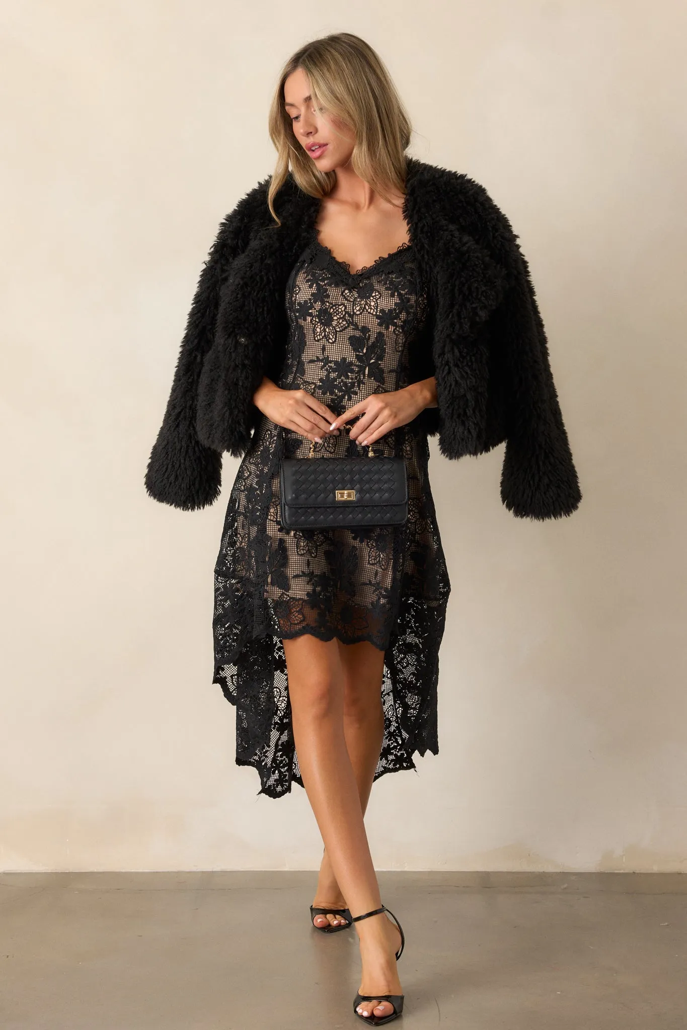 Diva Dreams Black Shearling Jacket