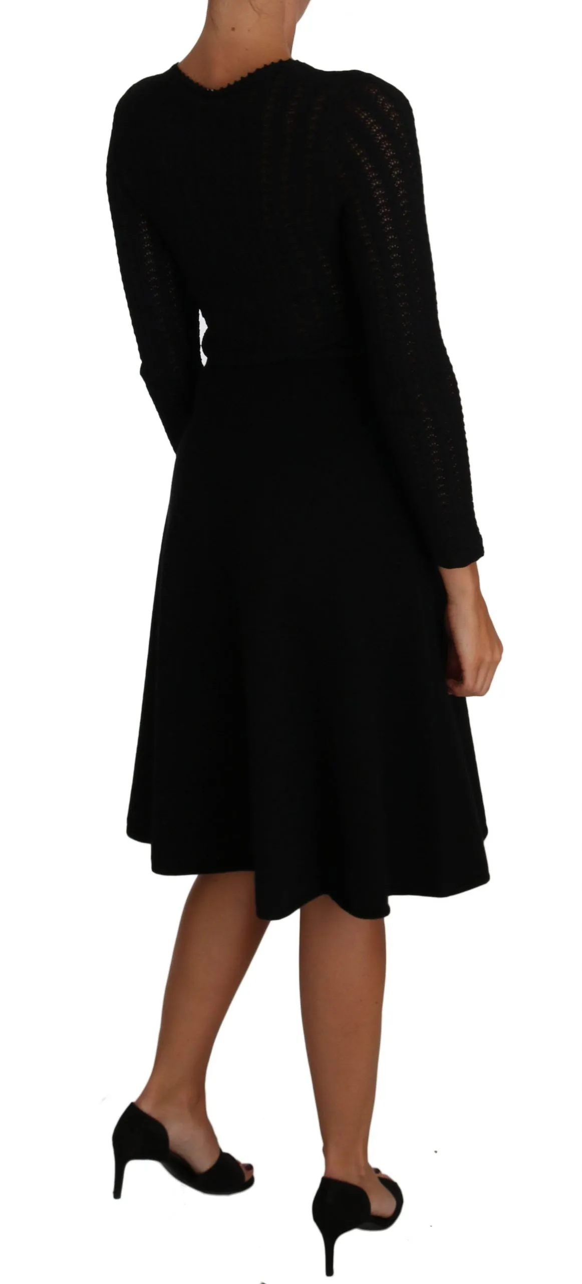 Dolce & Gabbana Elegant Black Knitted Sheath Dress