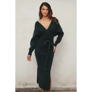 Easy To Love Knitted Midi Dress  DEEP PINE