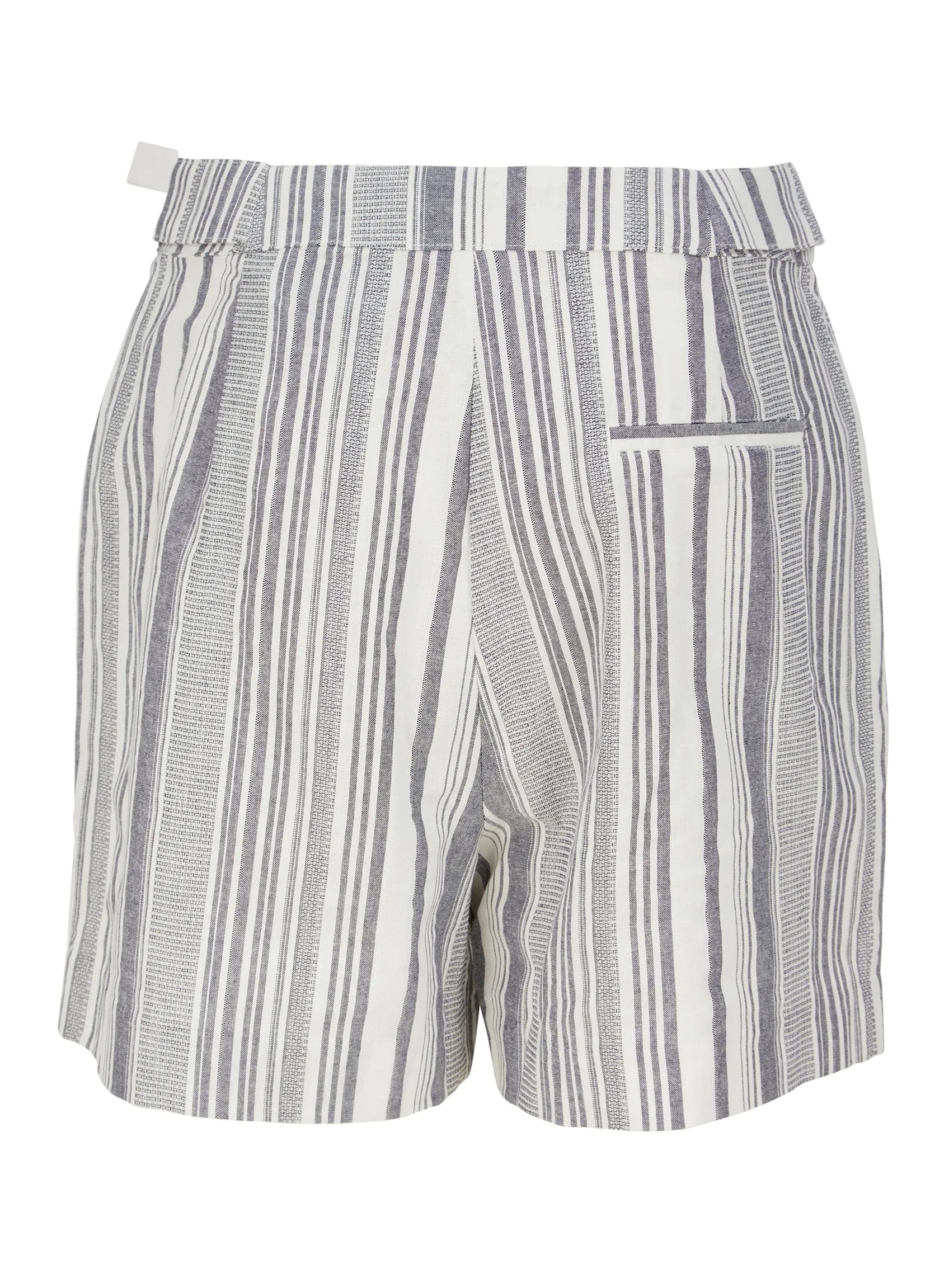 Ex Oasis Grey Stripe Smart Summer Shorts Tab Button Waist