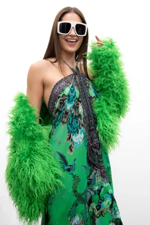 Green Faux Fluffy Jacket