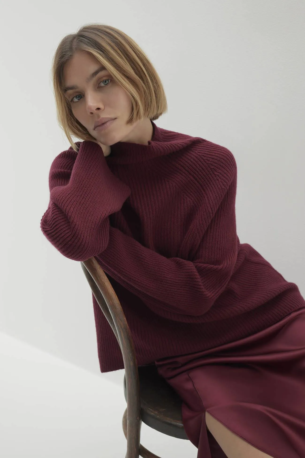 KORA CASHMERE MOCK NECK SWEATER