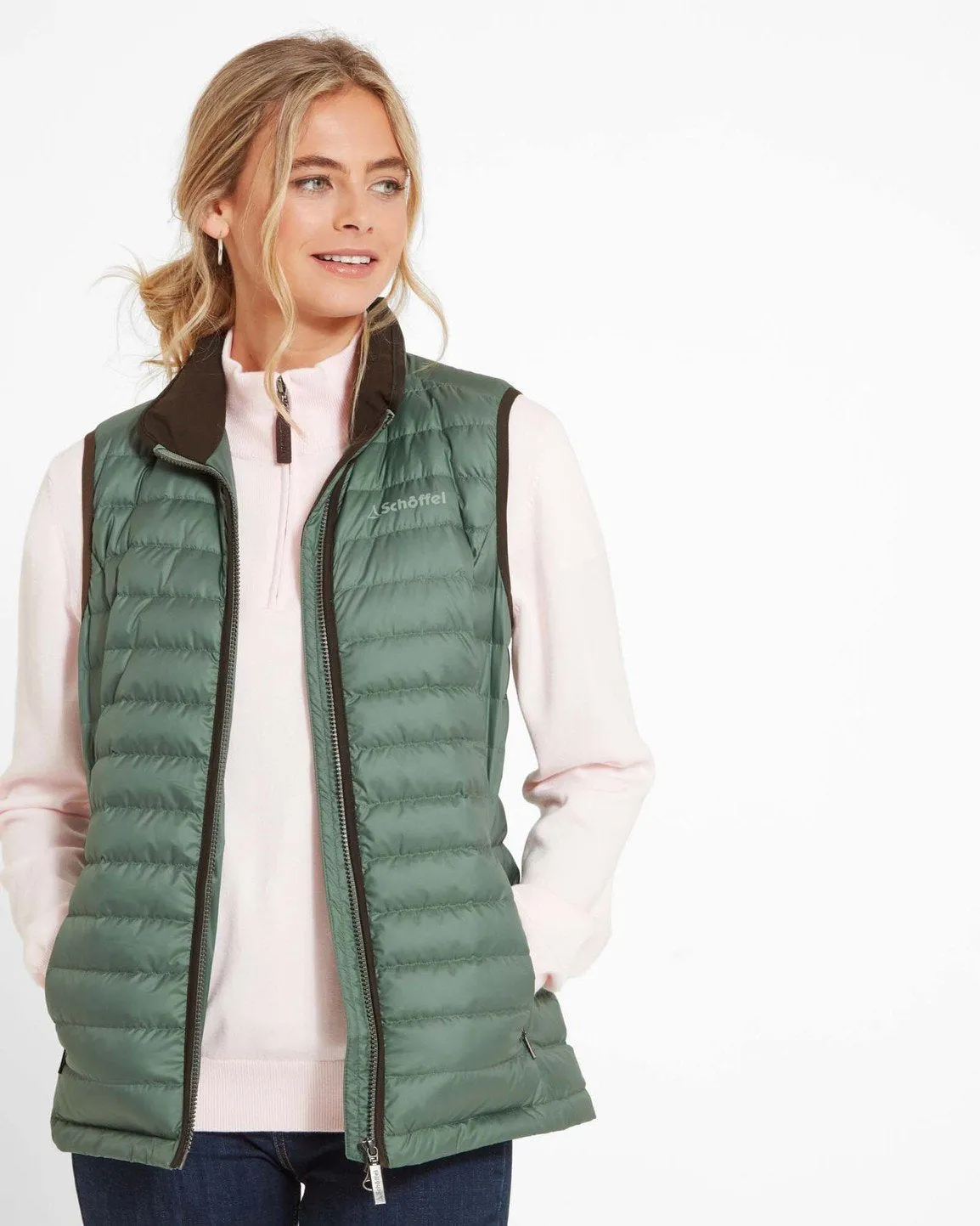 Launde Down Gilet Stone Laurel