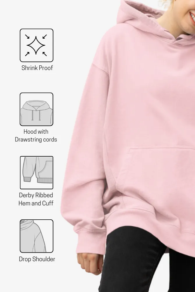 Light Pink Oversized Hoodie for women