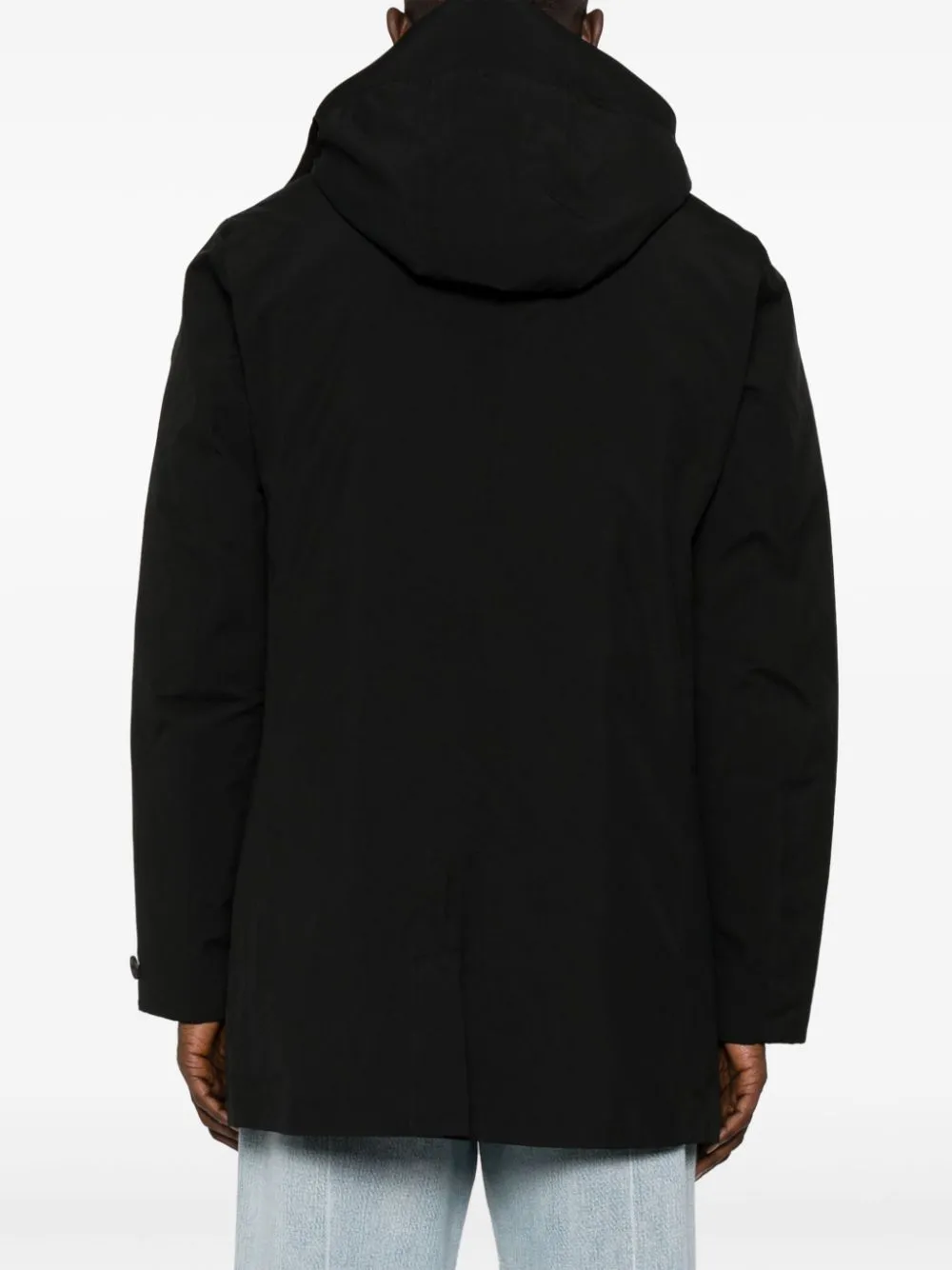 logo-patch hooded coat