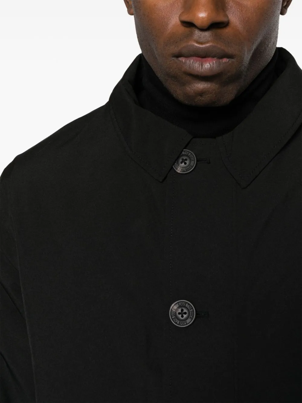 logo-patch hooded coat