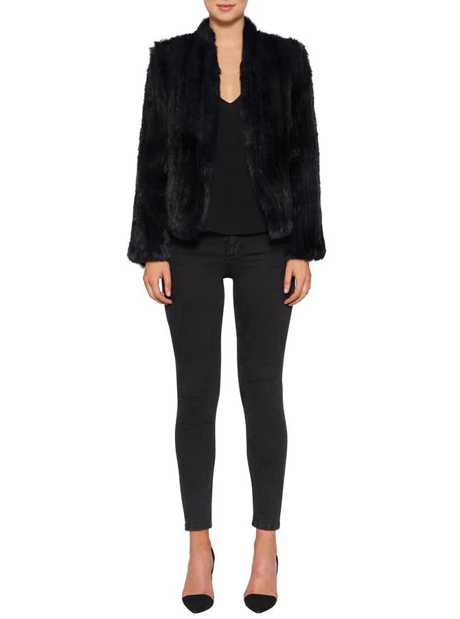 Lush Luxe Fur Jacket- Black