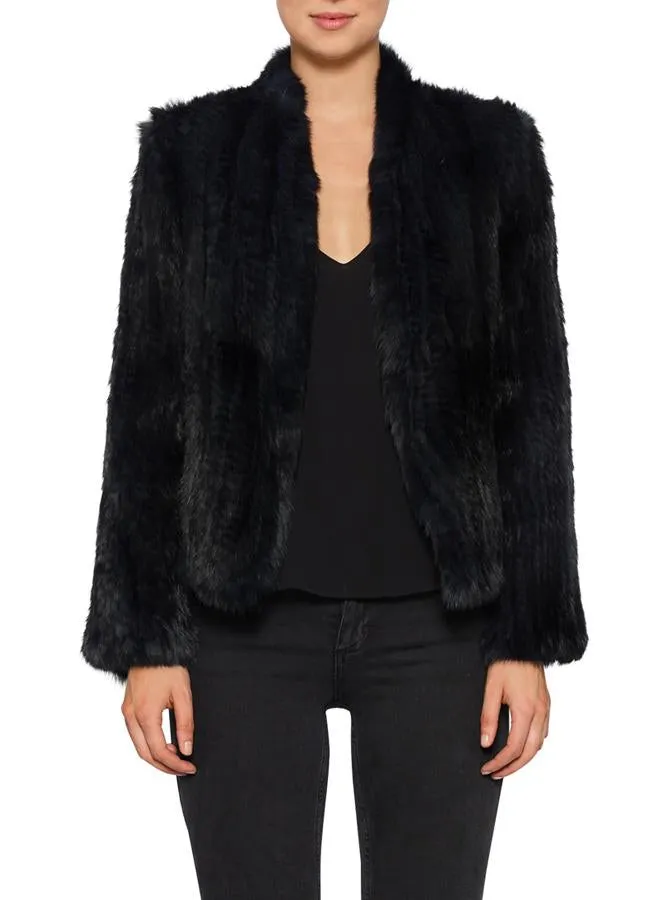 Lush Luxe Fur Jacket- Black