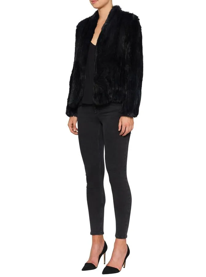 Lush Luxe Fur Jacket- Black