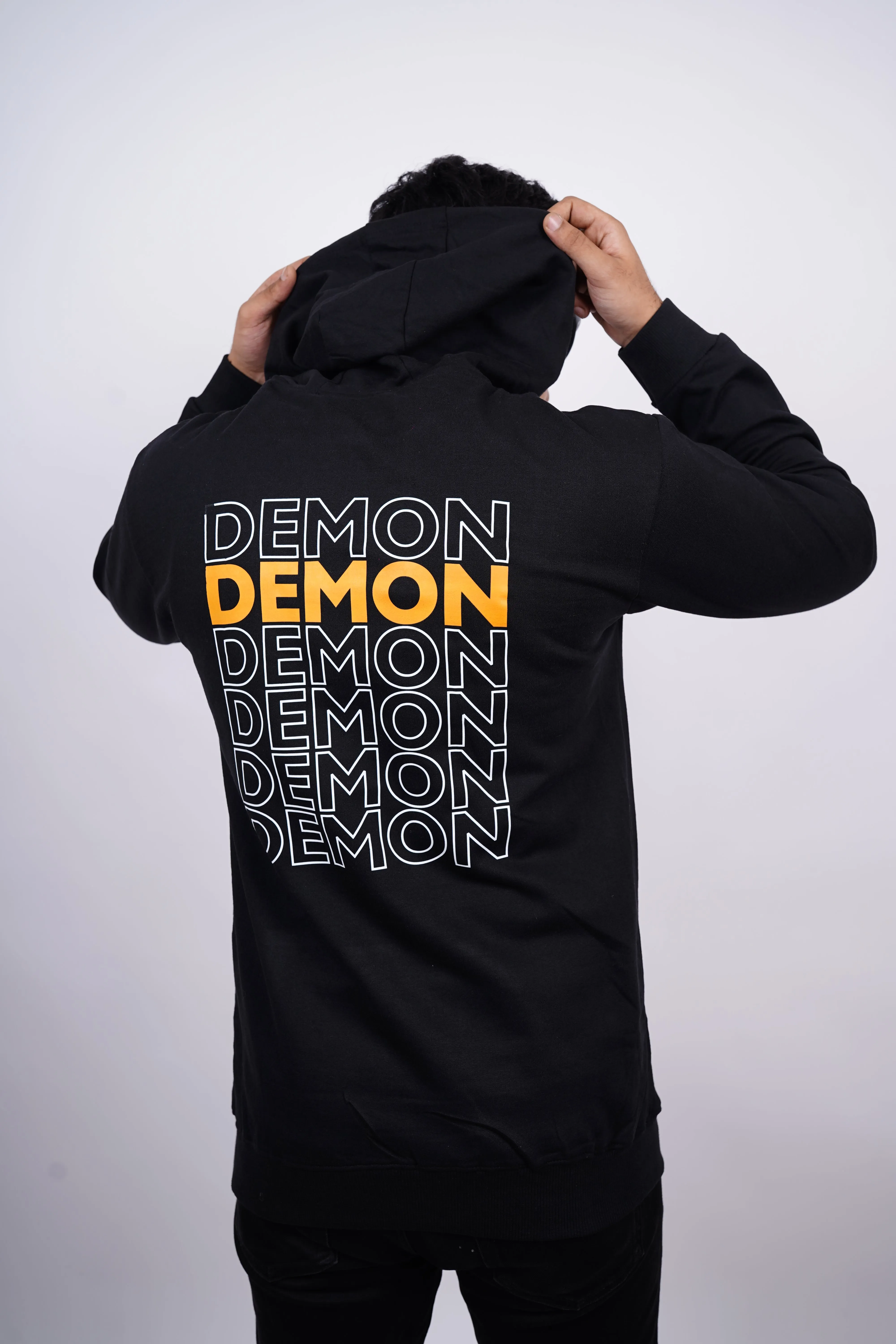 "Demon" Relaxed Fit Black Hoodie for Men By Demon Wear