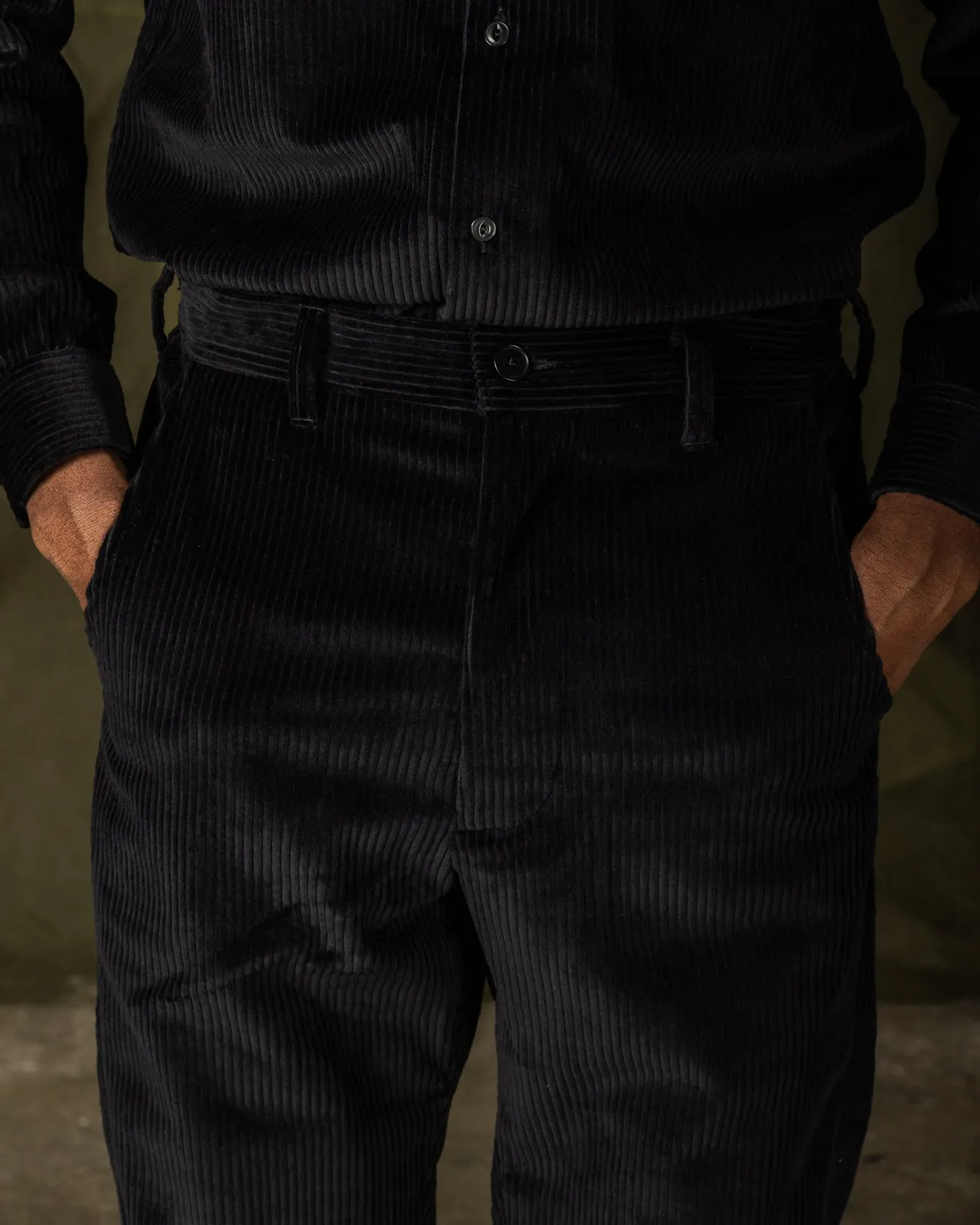 Sateen Pant - Black Corduroy