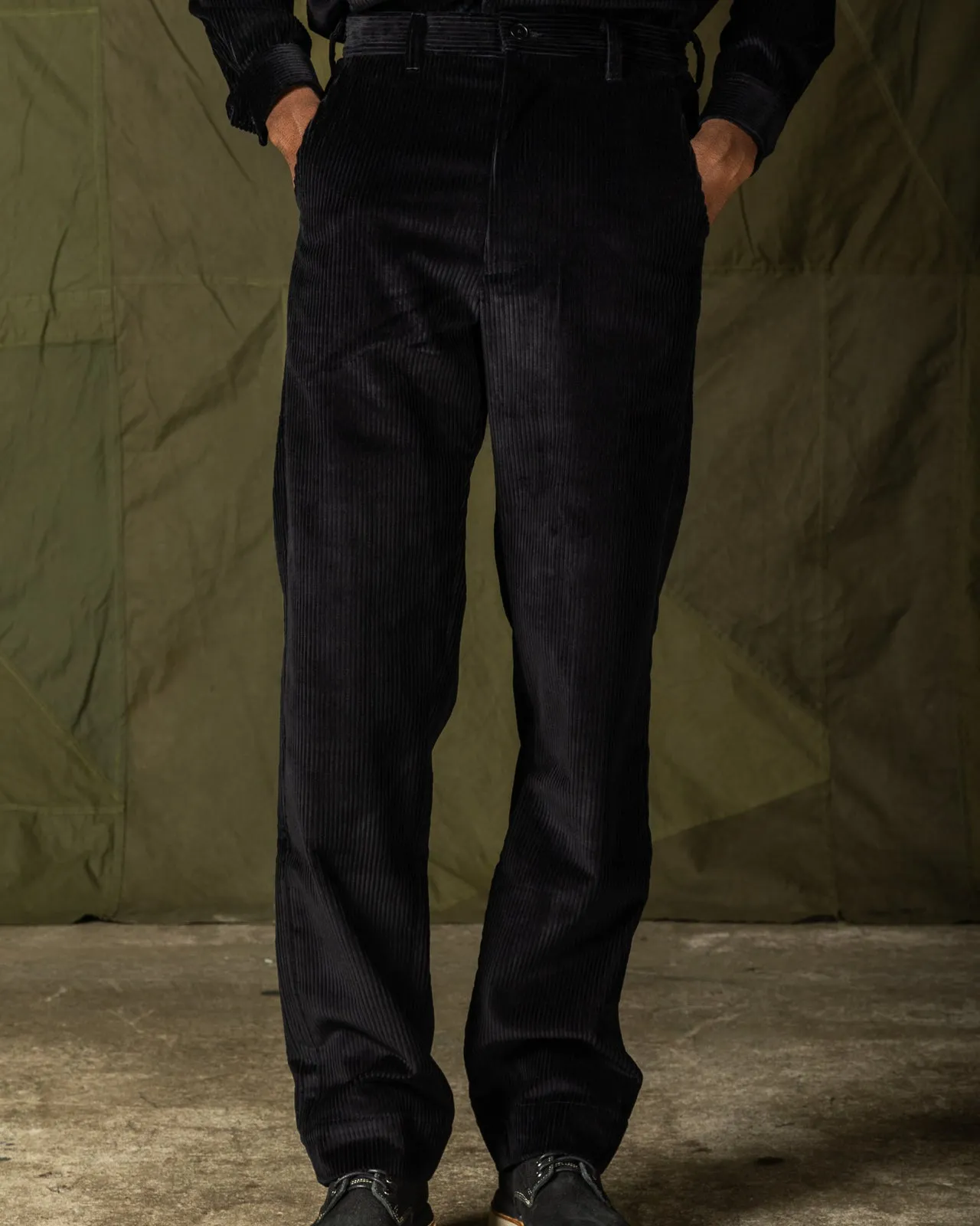 Sateen Pant - Black Corduroy