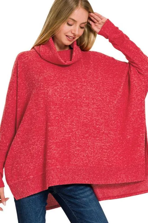 Soft Brushed Poncho Pullover - 5 Colors! - FINAL SALE