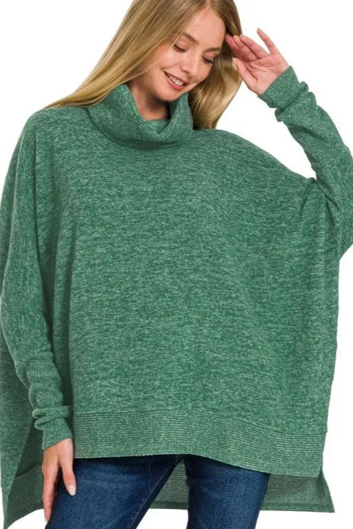 Soft Brushed Poncho Pullover - 5 Colors! - FINAL SALE