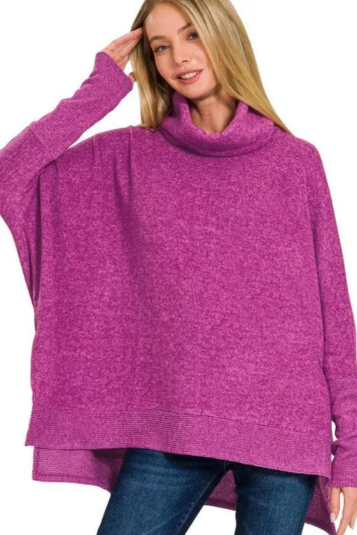 Soft Brushed Poncho Pullover - 5 Colors! - FINAL SALE