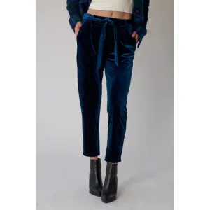 The Midnight Navy Velvet Cropped Pants