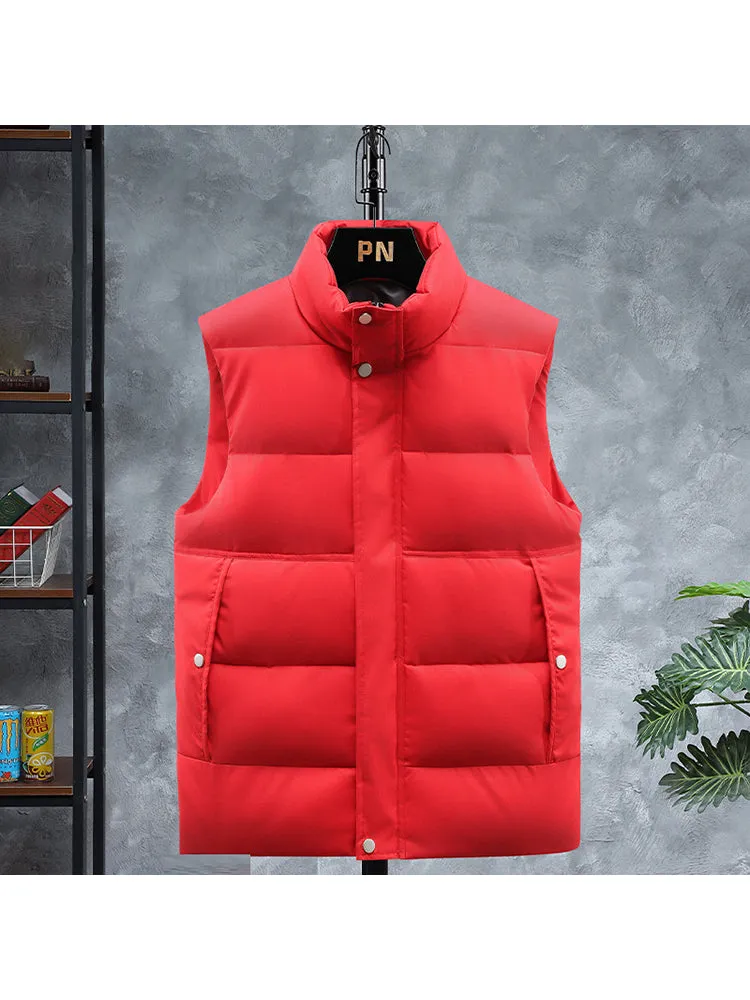 Vest Men'S New Fashion Casual Breathable Solid Color Simple Down Vest